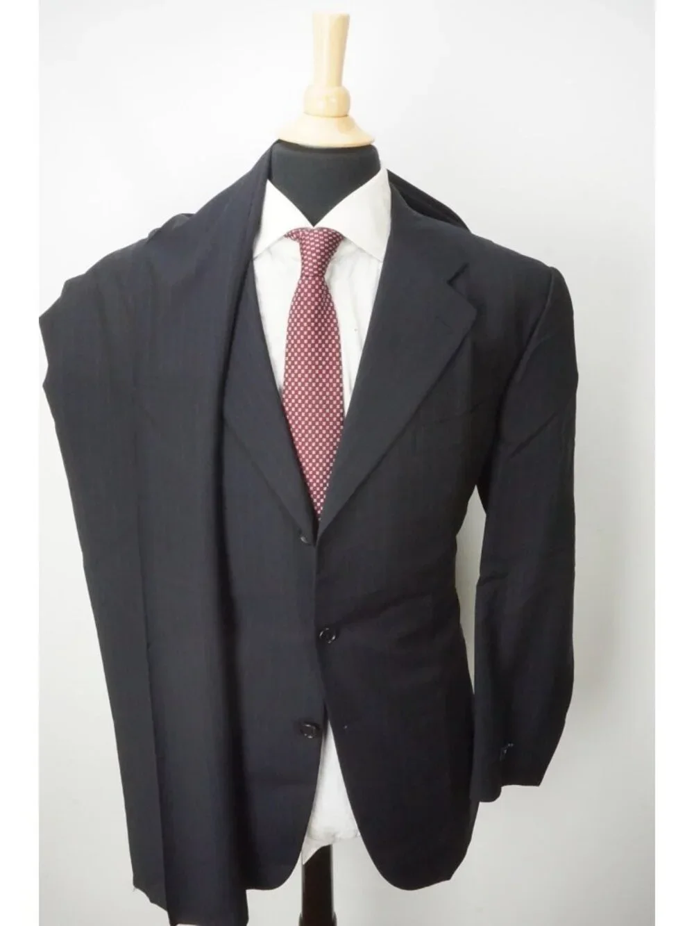 Burberry London Oxford Navy Pinstriped Wool 2 Pc Suit Jacket Pant 44R BRAND NEW
